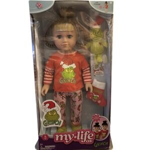 My Life As Grinch CINDY LOU WHO 18 inch Doll Blonde Hair Blue Eye Christmas Gift